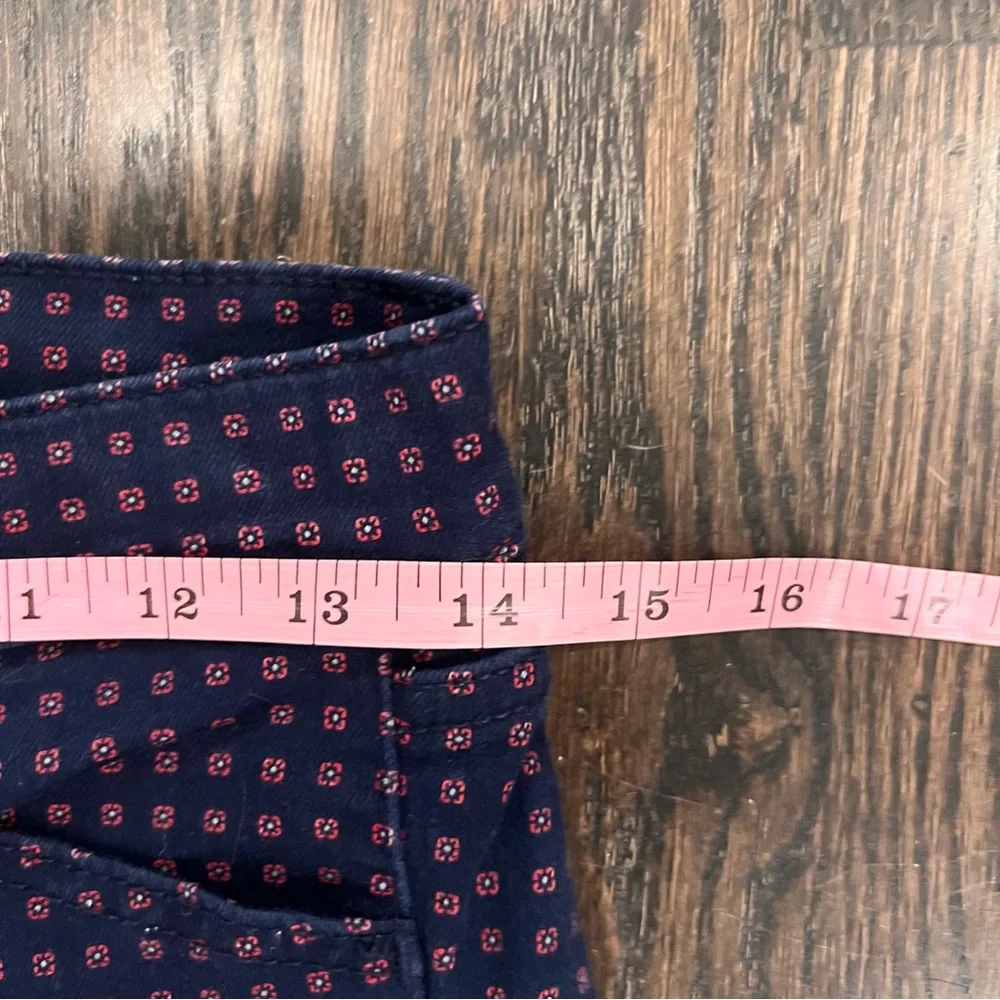 Tory Burch Navy Daisy Dot Emmy Floral Patterned Pants